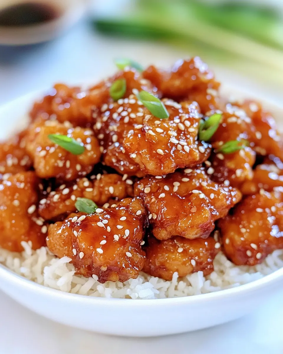 Delicious Crispy Honey Sesame Chicken shot