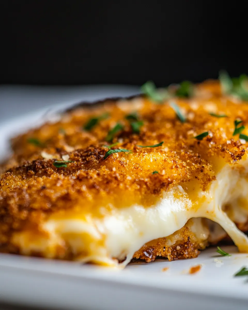 Delicious Crispy Mozzarella Parmesan Crusted Chicken dish photo