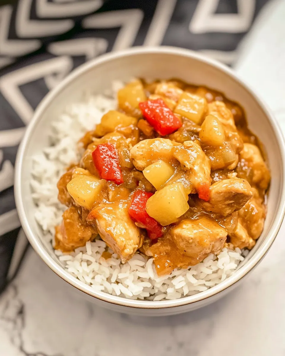 delicious Crock-Pot Sweet and Sour Chicken (4 Ingredient Meal) food shot