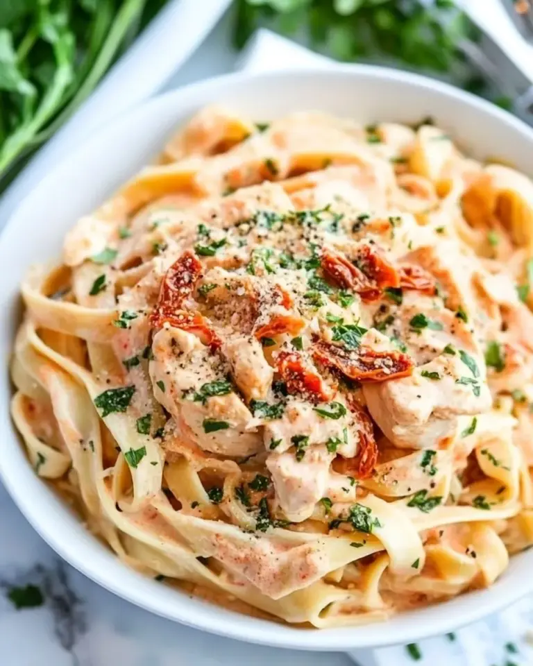 Homemade Crockpot Sun-Dried Tomato Chicken Alfredo photo