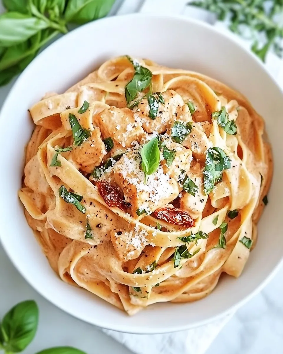 Classic Crockpot Sun-Dried Tomato Chicken Alfredo image