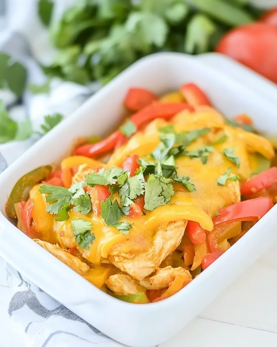 Quick Easy Baked Chicken Fajitas plate image