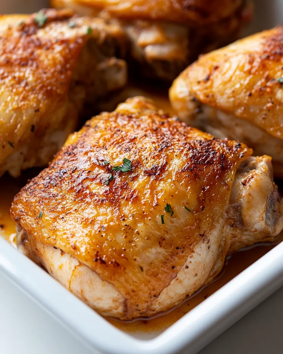 Quick Easy Baked Chicken Thighs dish photo