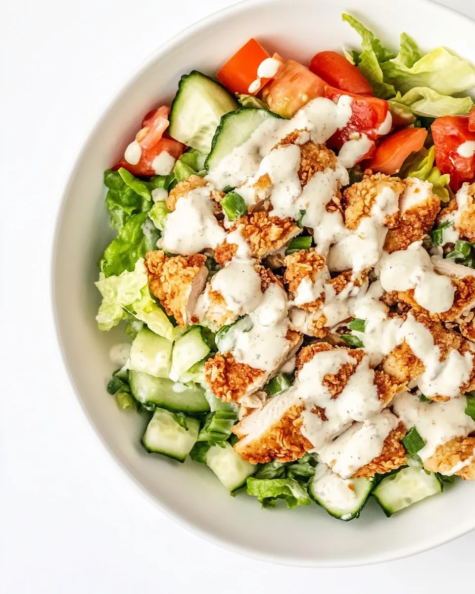Delicious Fried Chicken Salad plate image