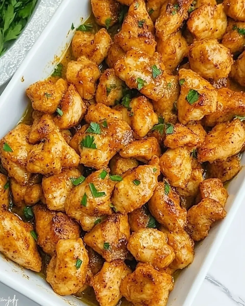 easy Garlic Butter Chicken Bites recipe photo