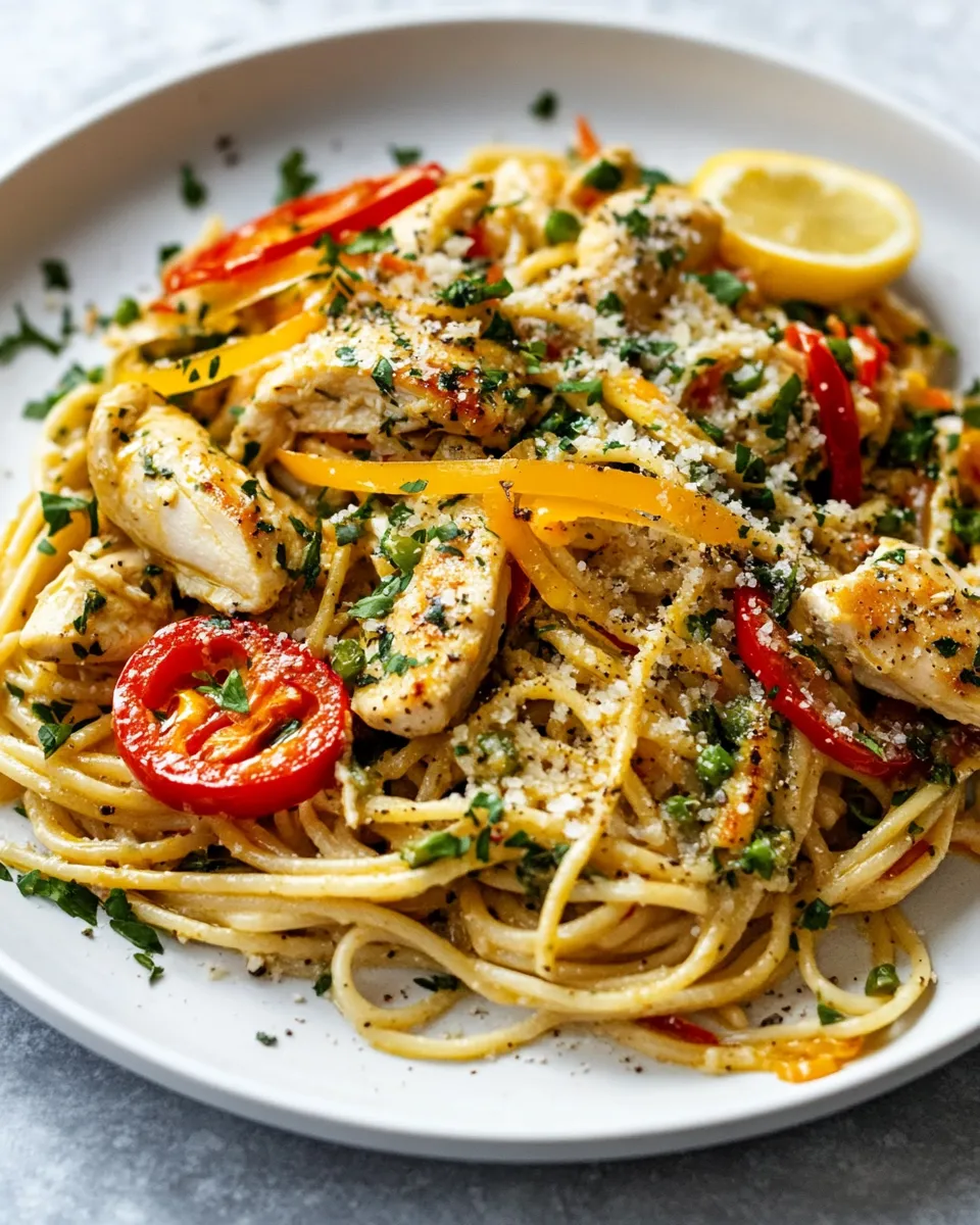 Delicious Gluten-Free Chicken Scampi plate image