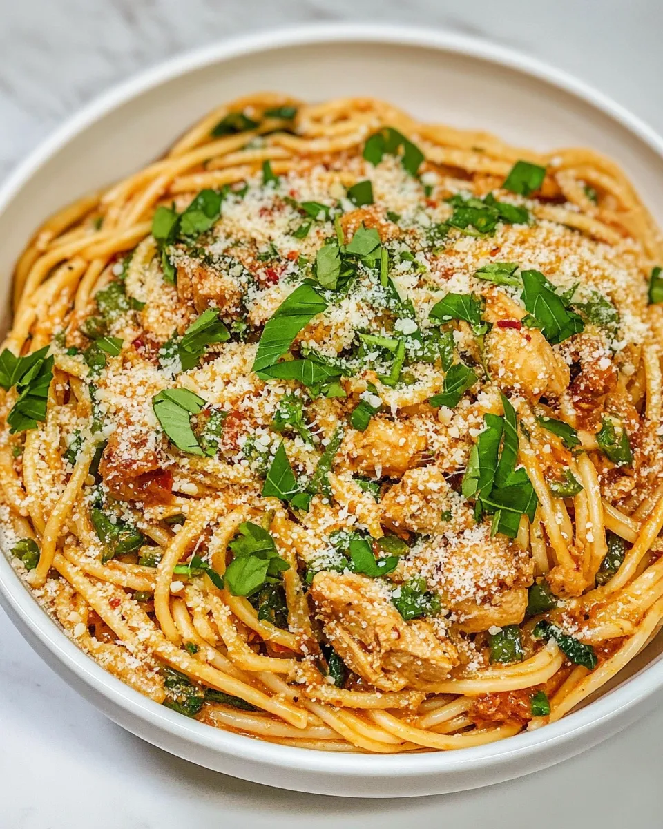 Delicious Gochujang Chicken Pasta shot