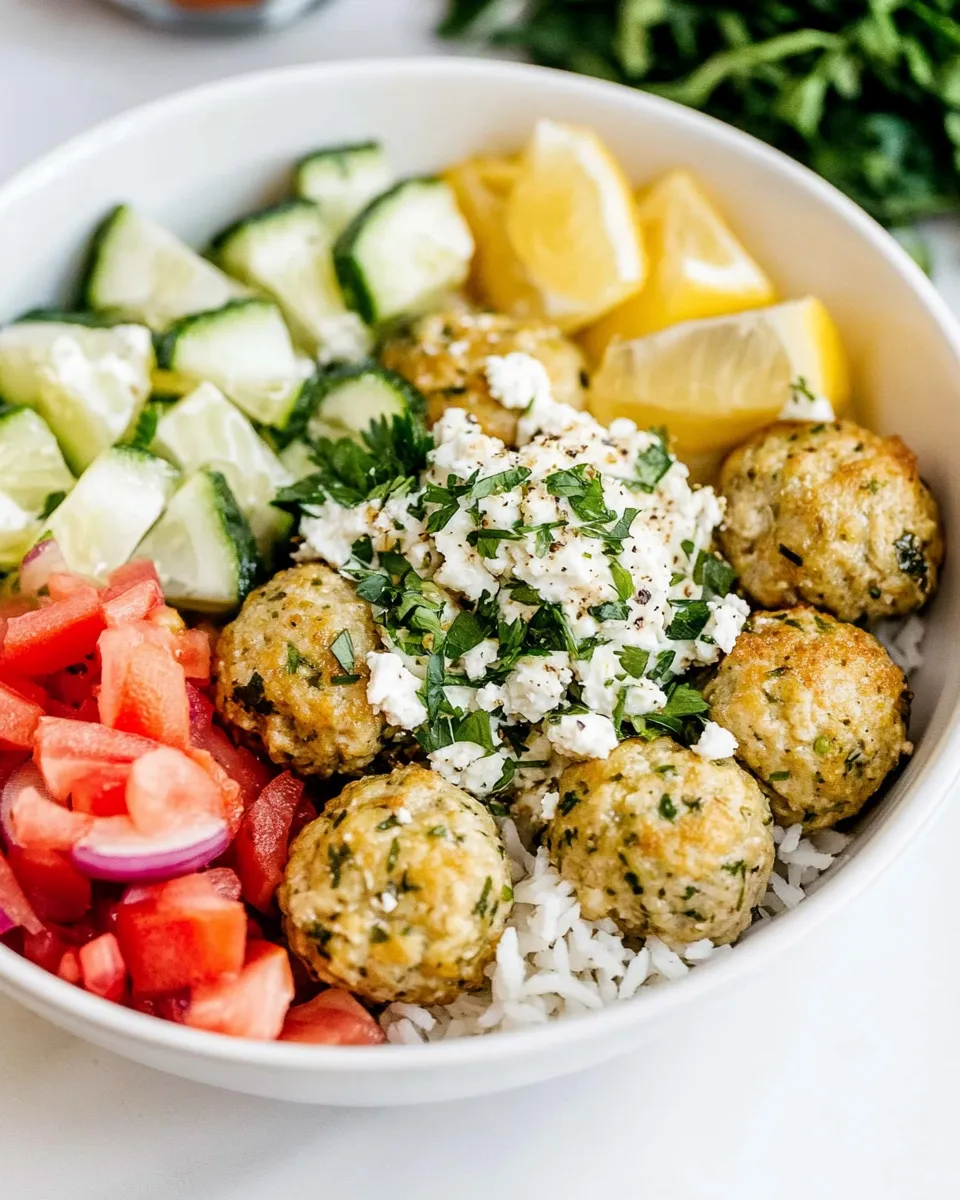 Delicious Greek Chicken Meatballs plate image