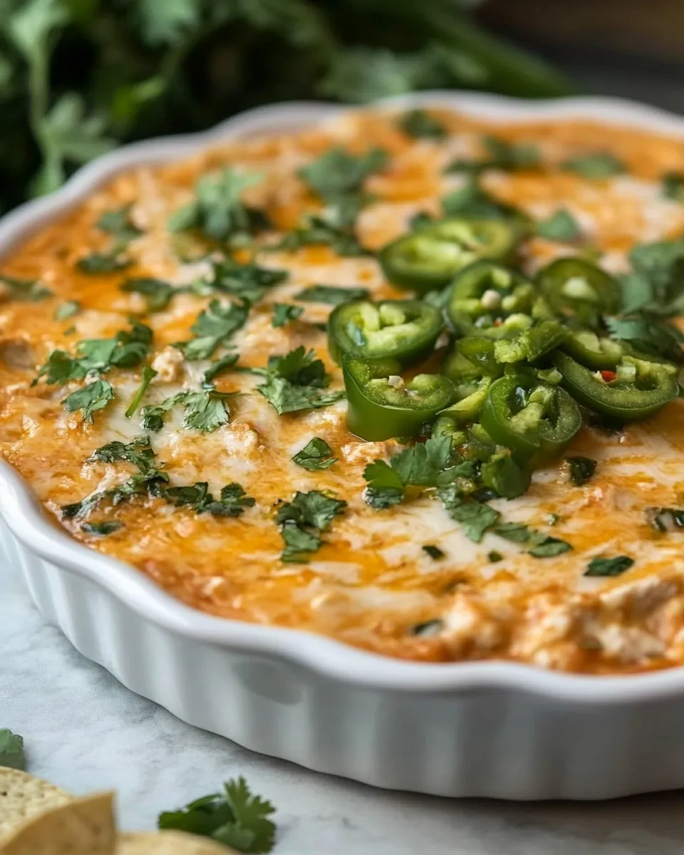 Easy Green Chile Chicken Enchilada Dip recipe image