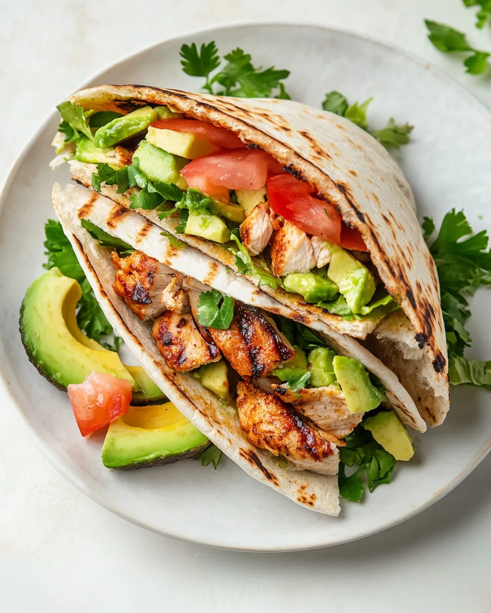 Easy Healthy Chicken Avocado Pita Sandwich recipe photo