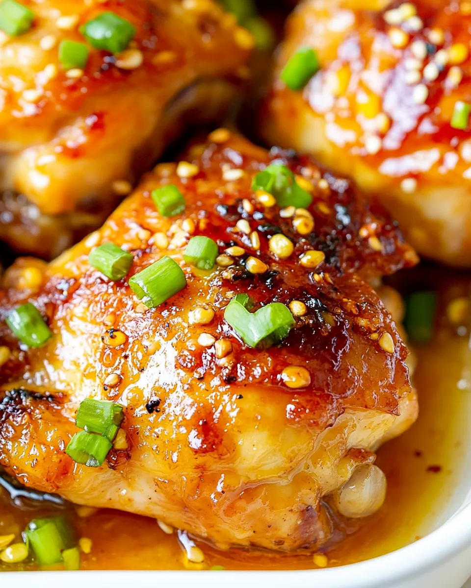 Easy Honey Garlic Baked Chicken Thighs recipe photo