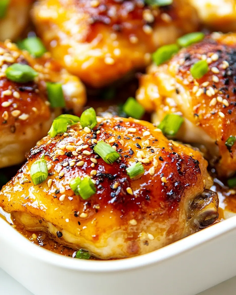 Delicious Honey Garlic Baked Chicken Thighs plate image