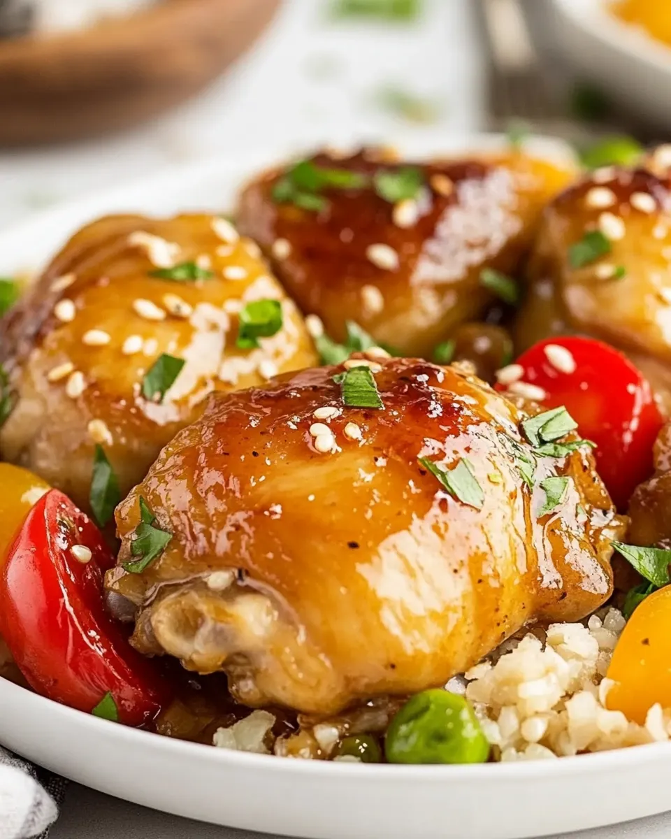 Classic Honey Garlic Chicken Thigh Sheet Pan Recipe image