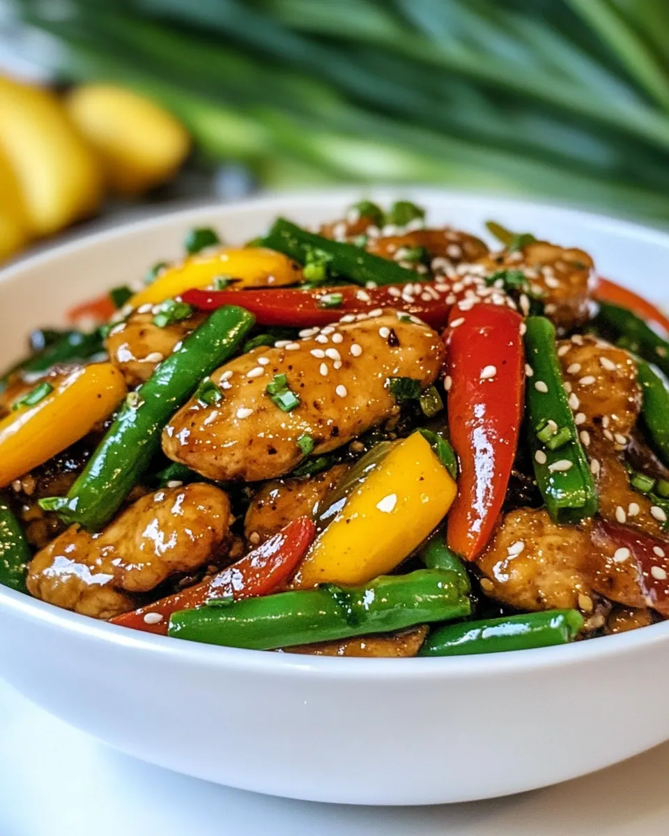 Delicious Honey Sesame Chicken Stir Fry plate image