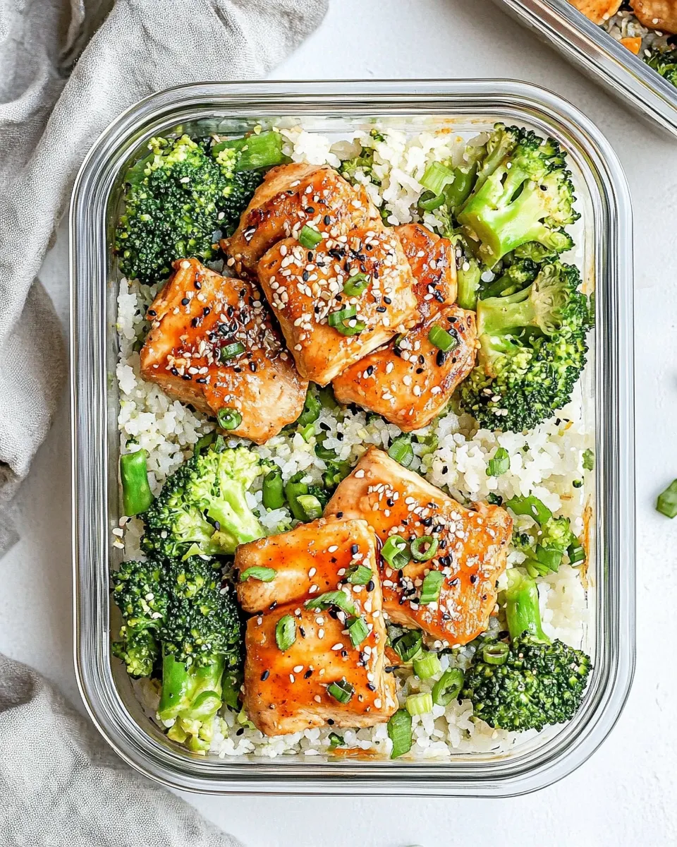 Classic Honey Sriracha Chicken and Broccoli Meal Prep Bowls image