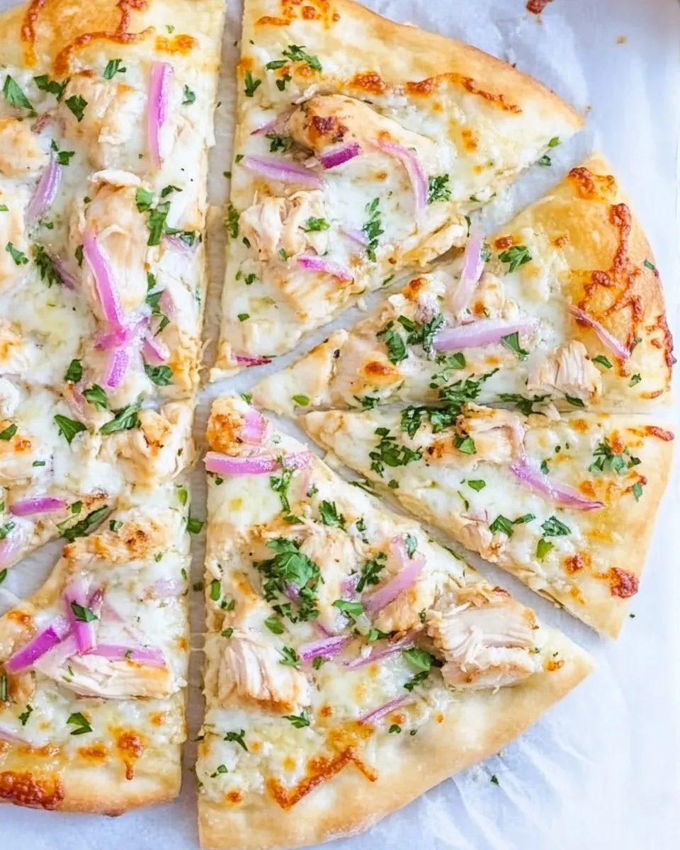 classic How to Make a Roasted Garlic Chicken White Sauce Pizza image