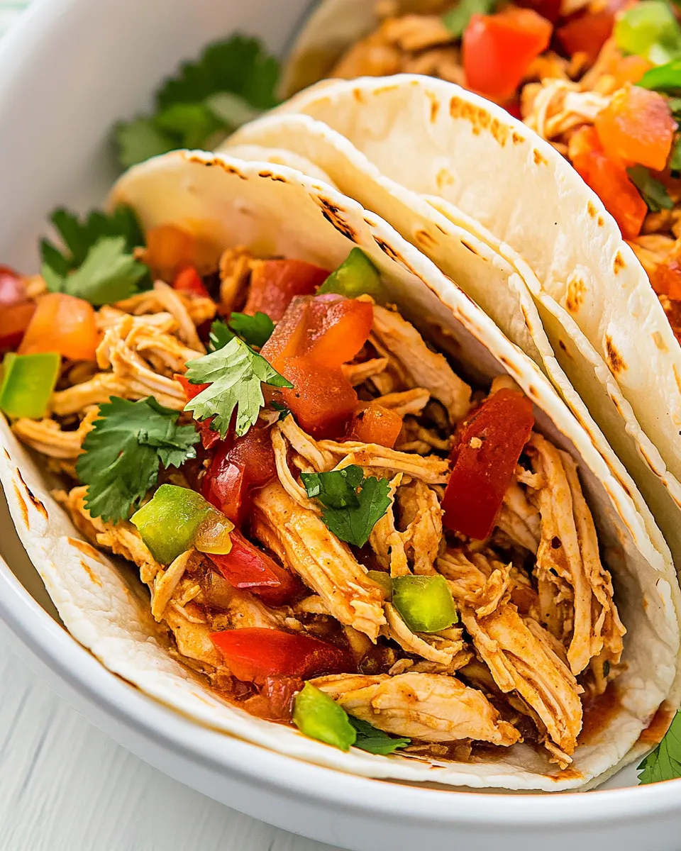 delicious Instant Pot 5-Ingredient Chicken Tacos plate image