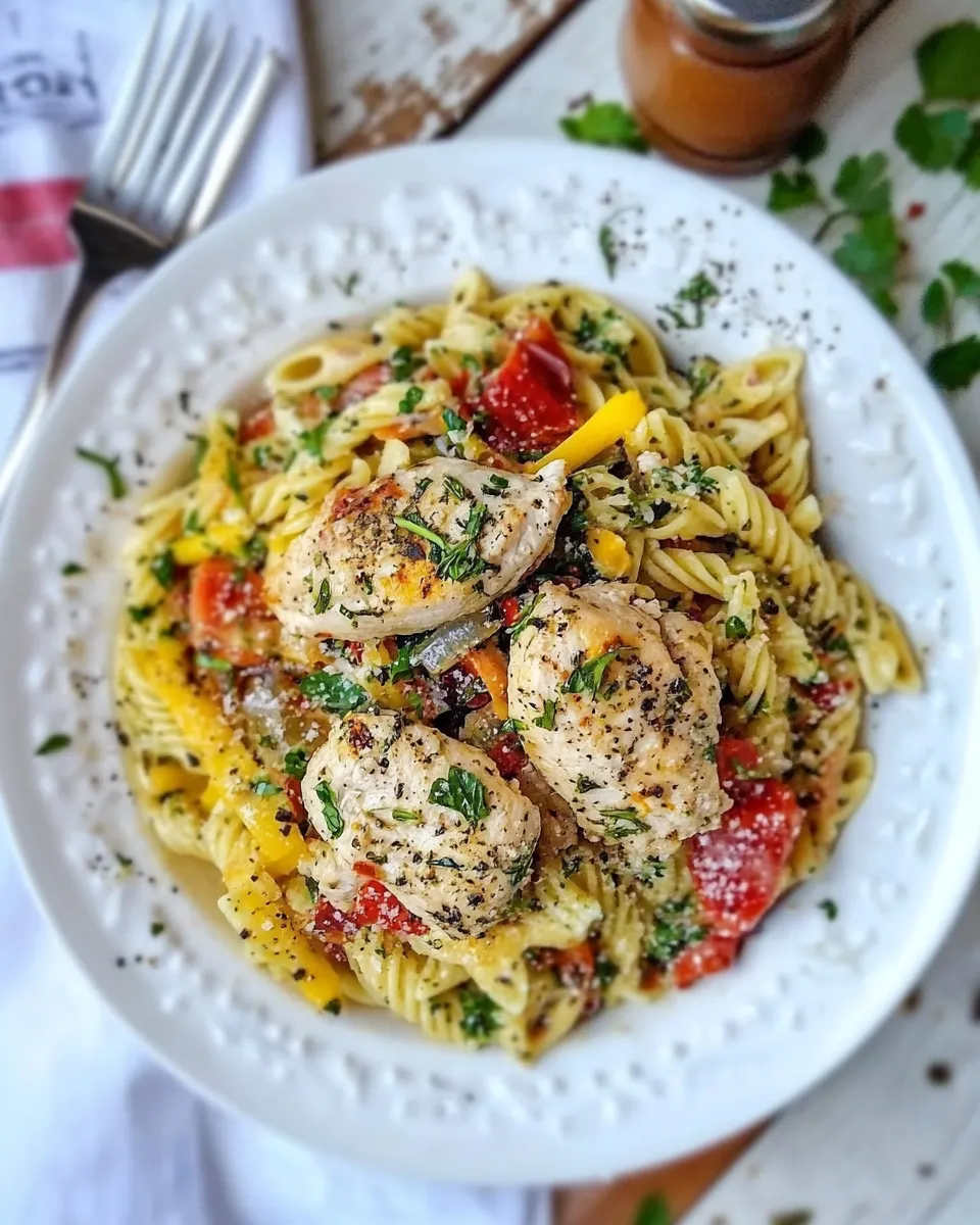 Delicious Instant Pot Chicken Pasta Dinner plate image