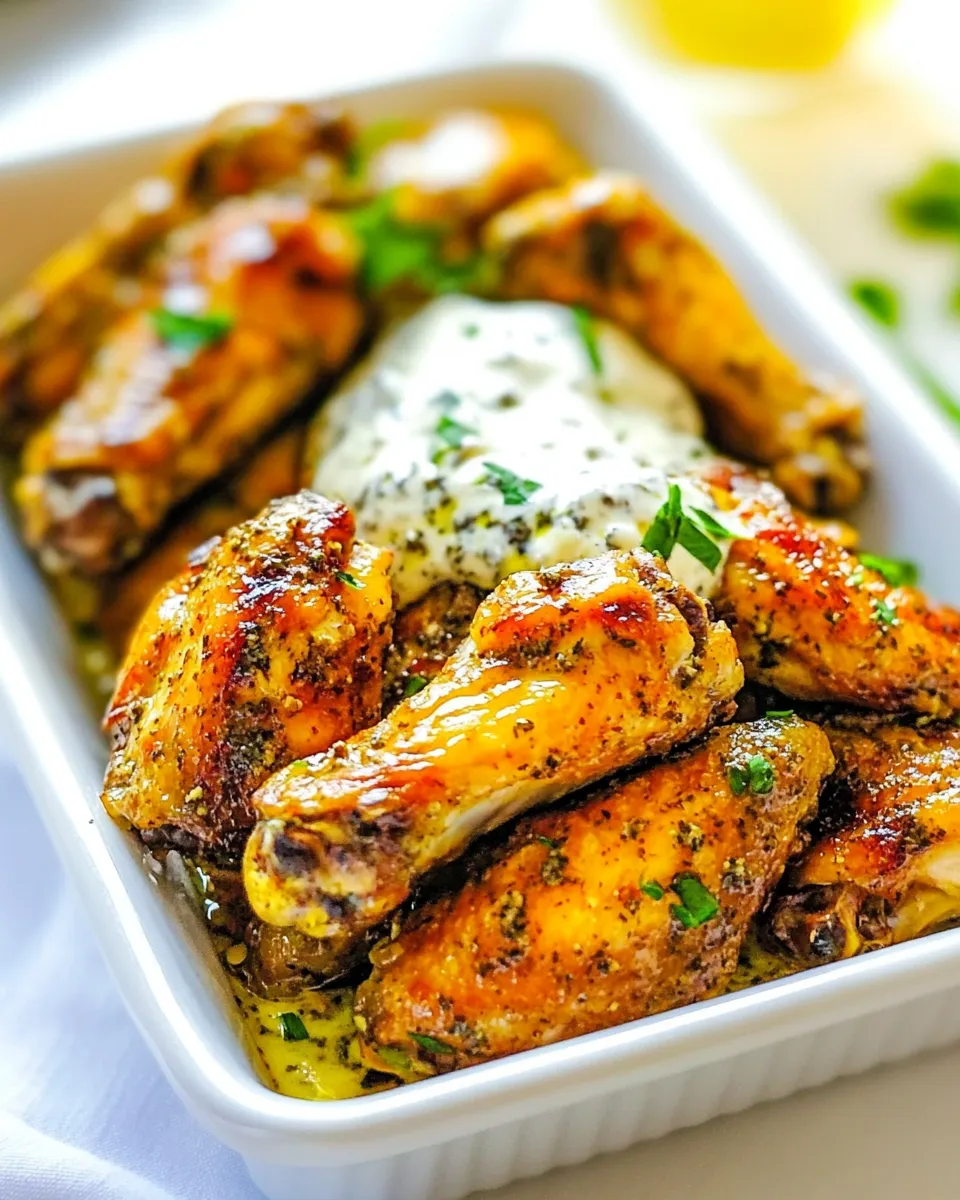 Delicious Italian-Style Chicken Wings with Gorgonzola Sauce shot