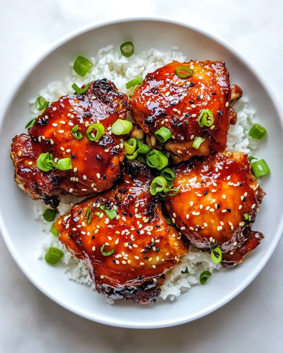 Easy Korean Chicken Thighs plate image