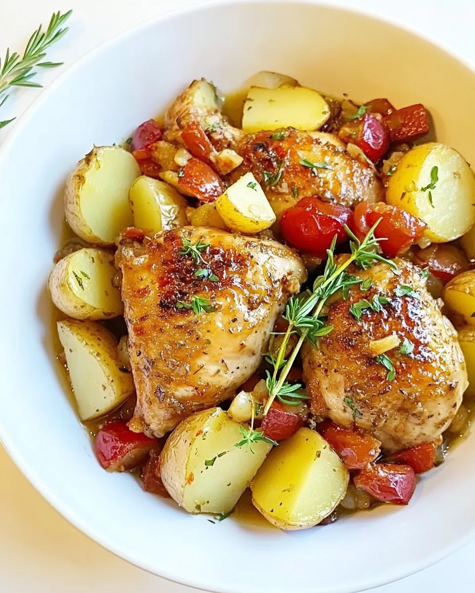 Homemade Lemon-Garlic Braised Chicken and Potatoes photo