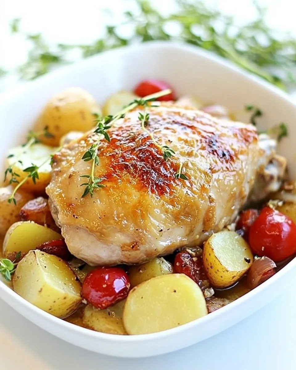 Classic Lemon-Garlic Braised Chicken and Potatoes recipe photo