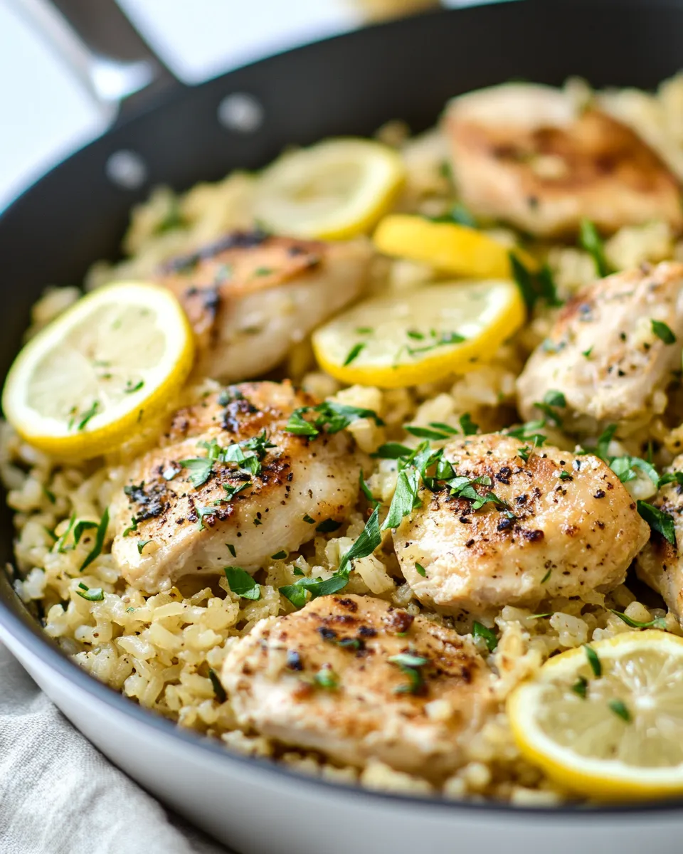 homemade Lemon Chicken Rice Skillet photo