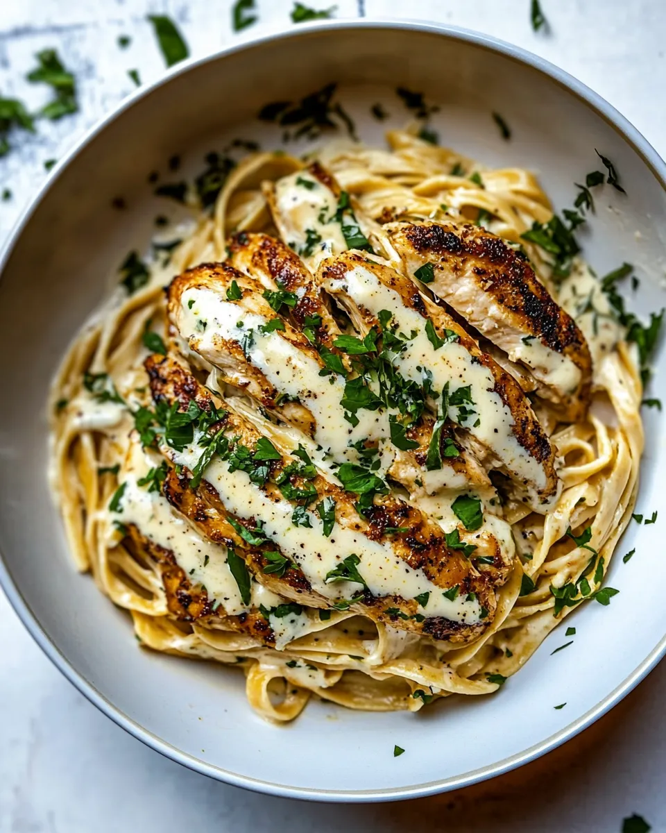 delicious Lemon Pepper Cajun Chicken Fettuccine Alfredo. shot