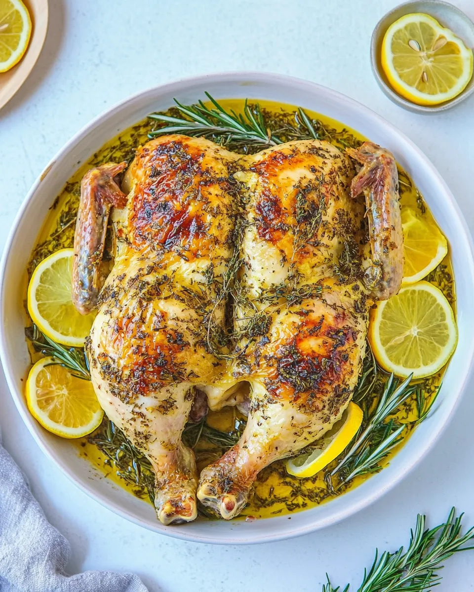 Delicious Lemon Spatchcock Chicken shot
