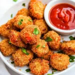 homemade Low-Carb Keto Paleo Baked Chicken Nuggets In The Air Fryer photo