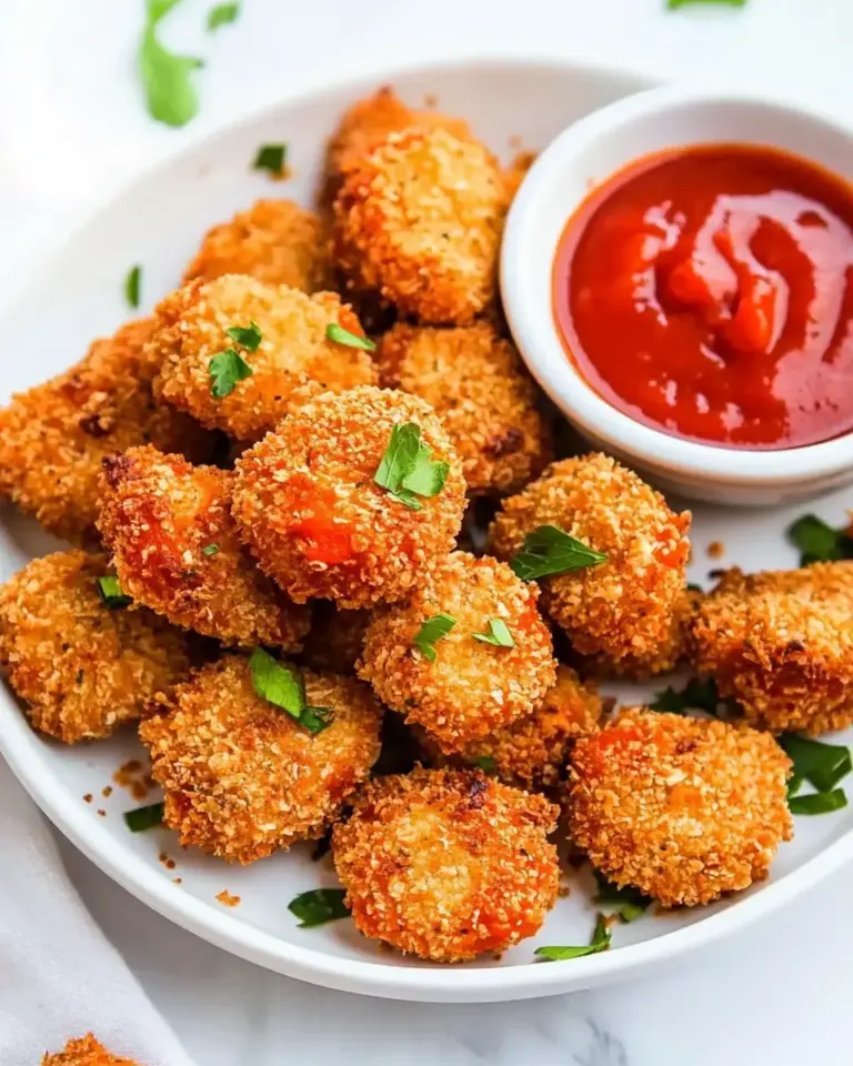 homemade Low-Carb Keto Paleo Baked Chicken Nuggets In The Air Fryer photo
