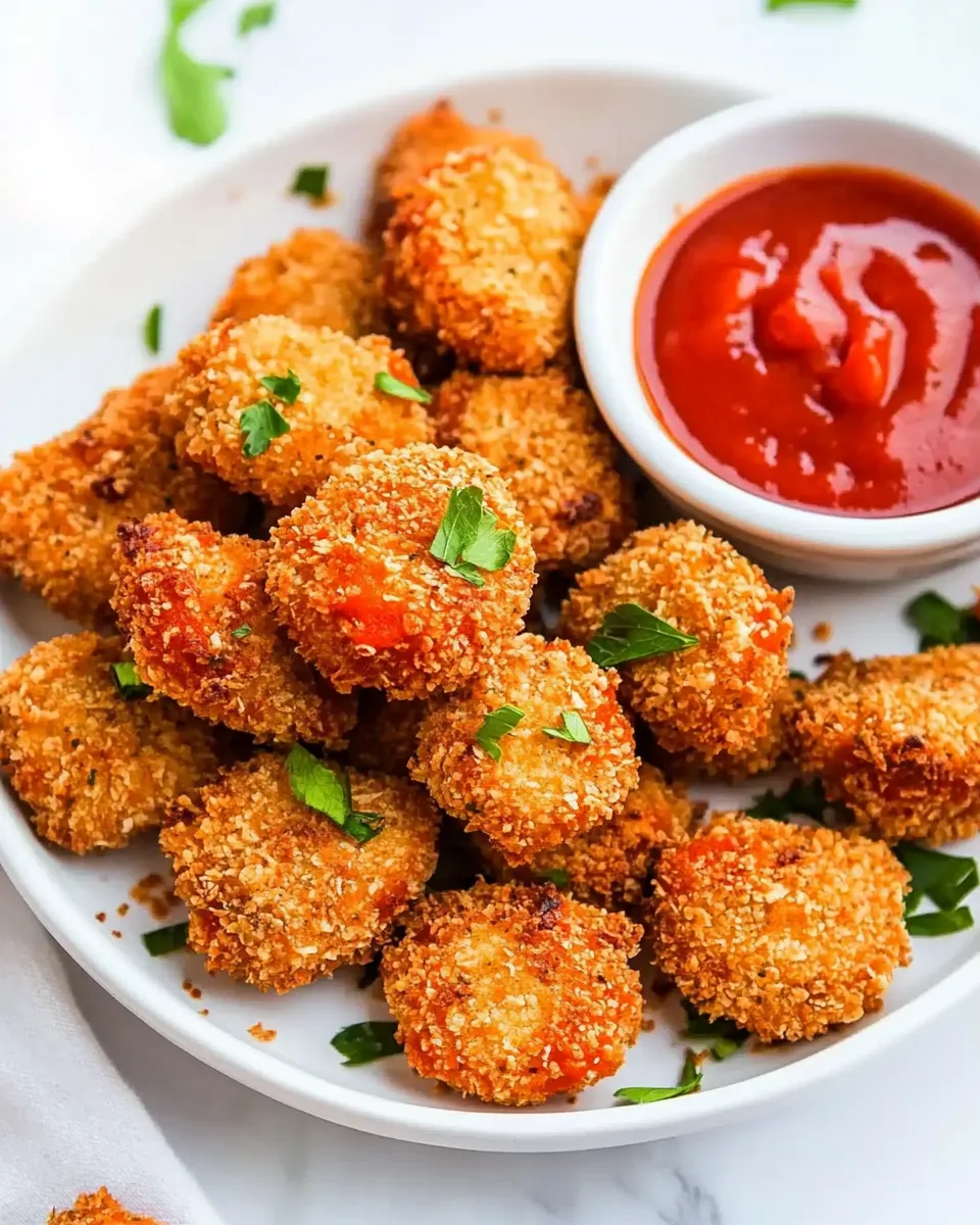 homemade Low-Carb Keto Paleo Baked Chicken Nuggets In The Air Fryer photo