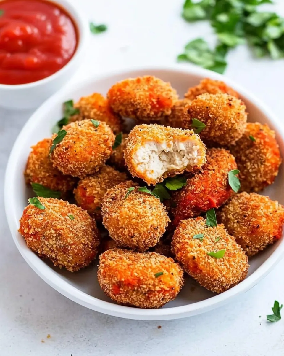 classic Low-Carb Keto Paleo Baked Chicken Nuggets In The Air Fryer image