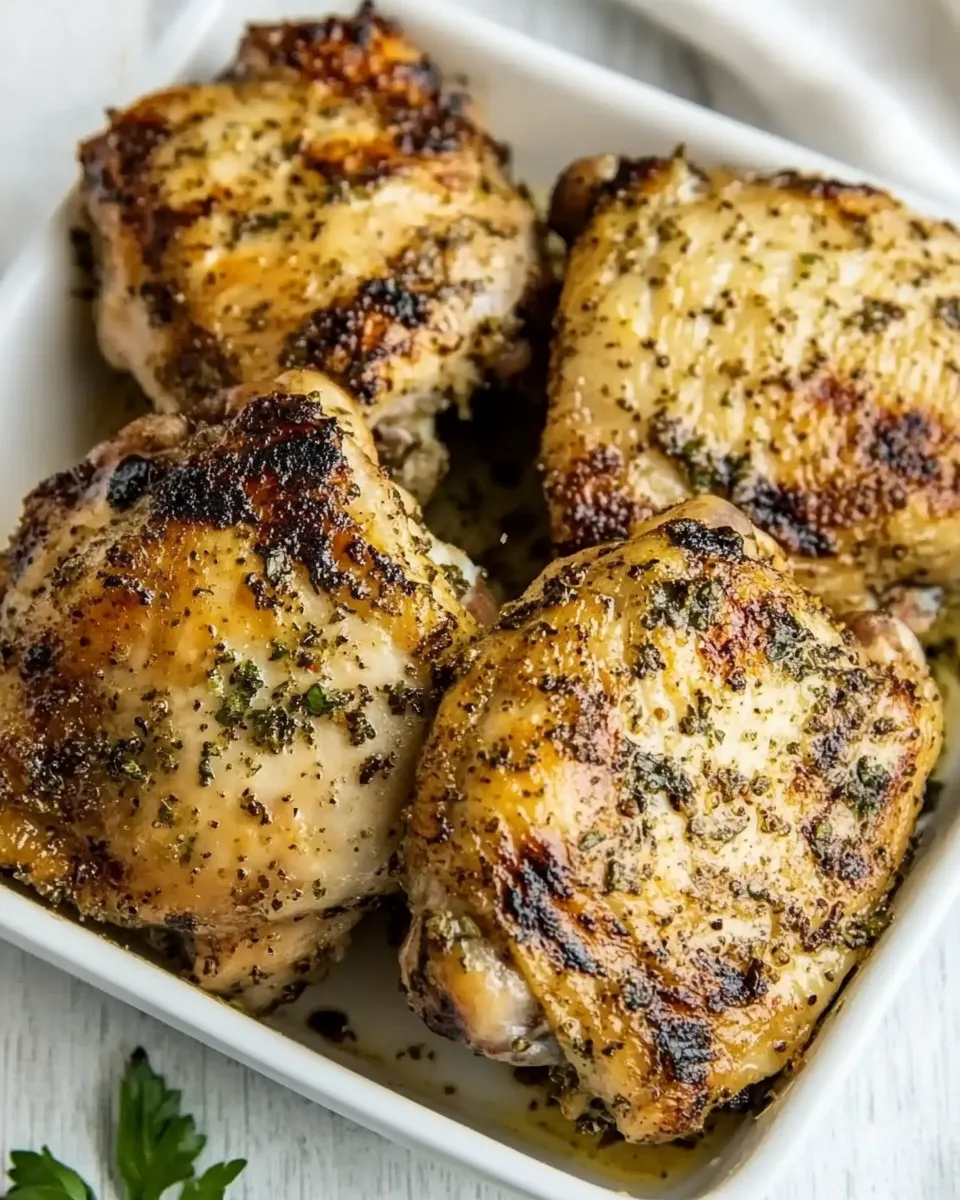 Delicious Marinated Chicken Thighs plate image