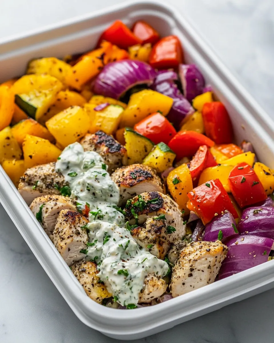 Homemade Meal-Prep Greek Chicken and Veggies with Tzatziki photo