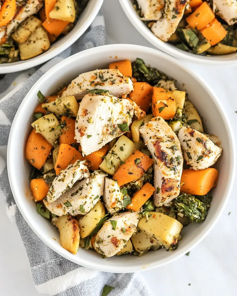 homemade Meal Prep Chicken and Vegetables (Paleo, Whole30) photo