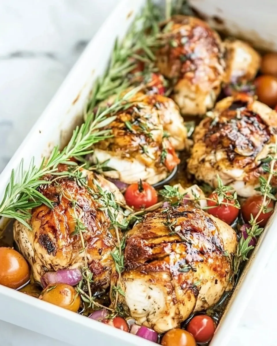 classic Mediterranean Chicken Bake Recipe (Balsamic Baked Chicken) image