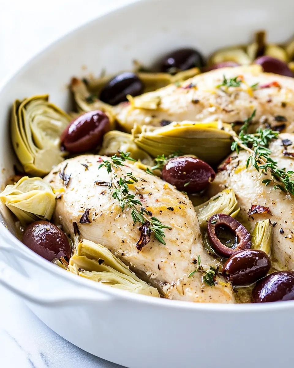 Easy Mediterranean Lemon Garlic Chicken with Artichoke Hearts and Olives recipe image