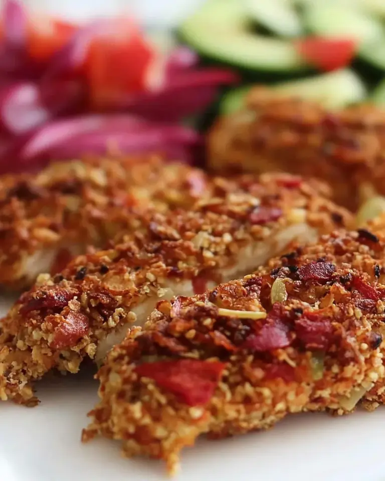 Homemade Mediterranean Vegetable Chip Crusted Chicken photo