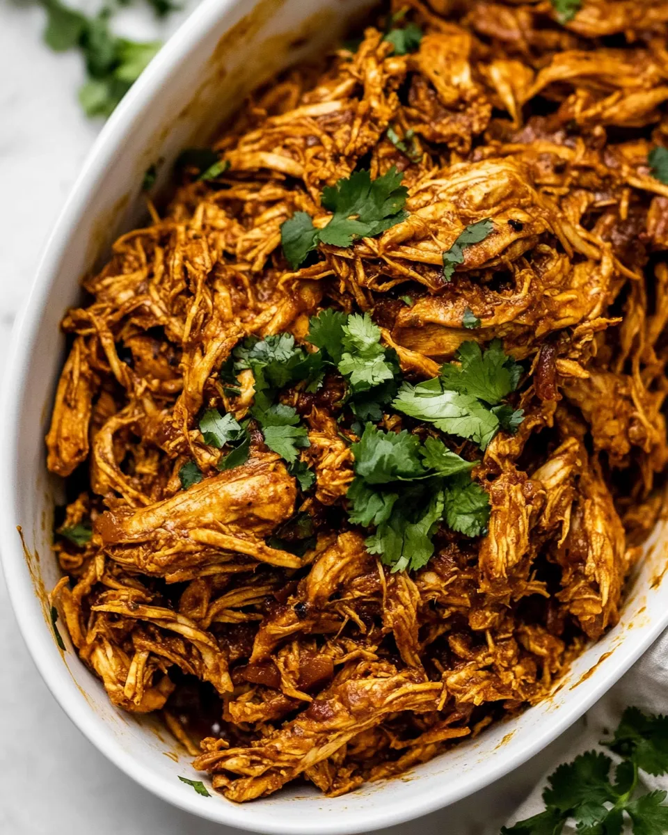 Delicious Mexican Shredded Chicken plate image