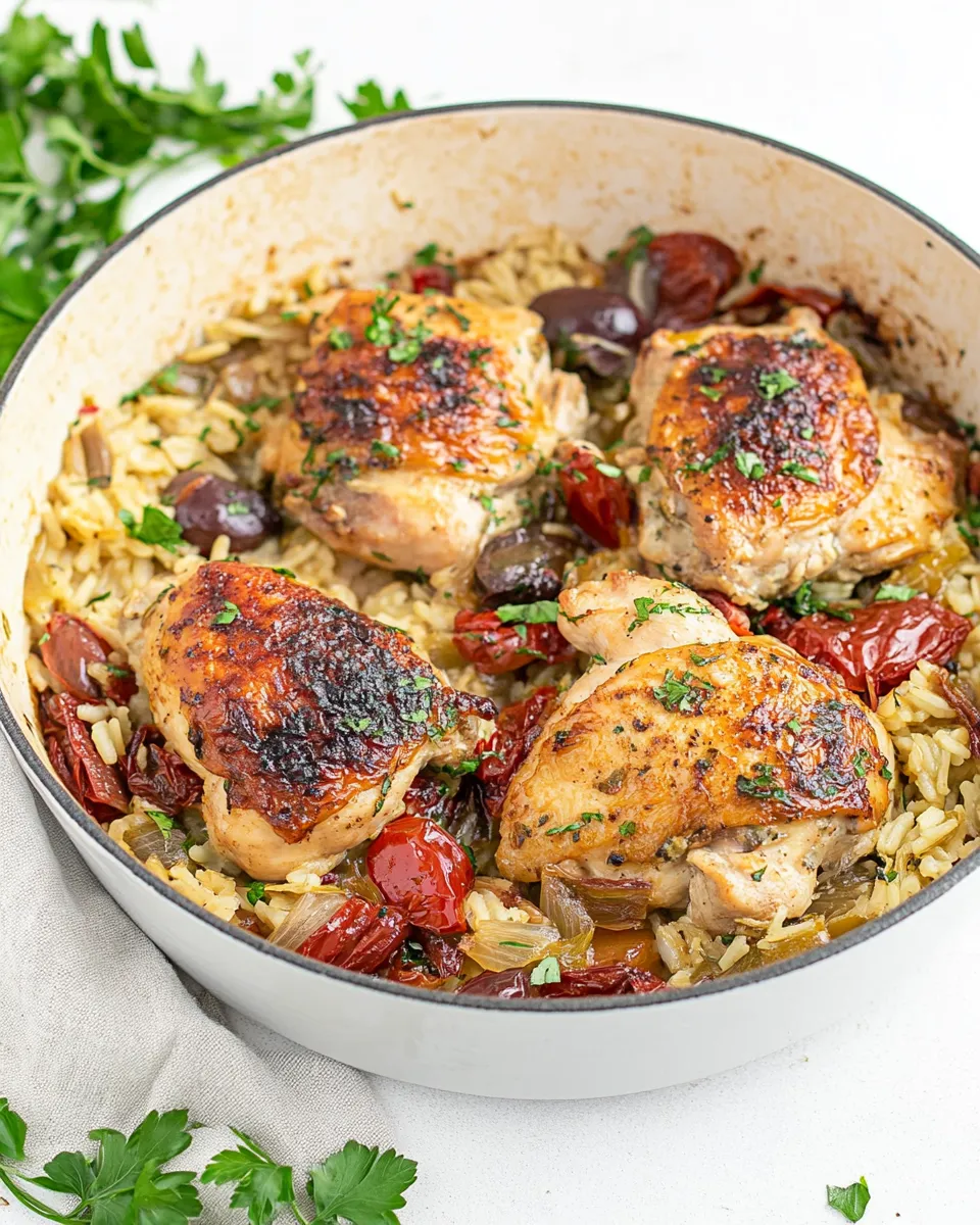 Easy One-Pot Mediterranean Chicken and Rice recipe photo