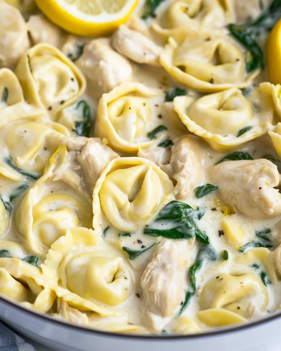 Easy One Pan Creamy Lemon Chicken Tortellini recipe photo