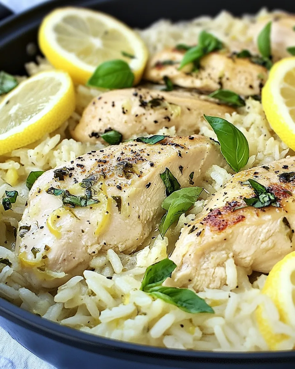 Homemade One Pan Lemon Basil Chicken and Rice photo