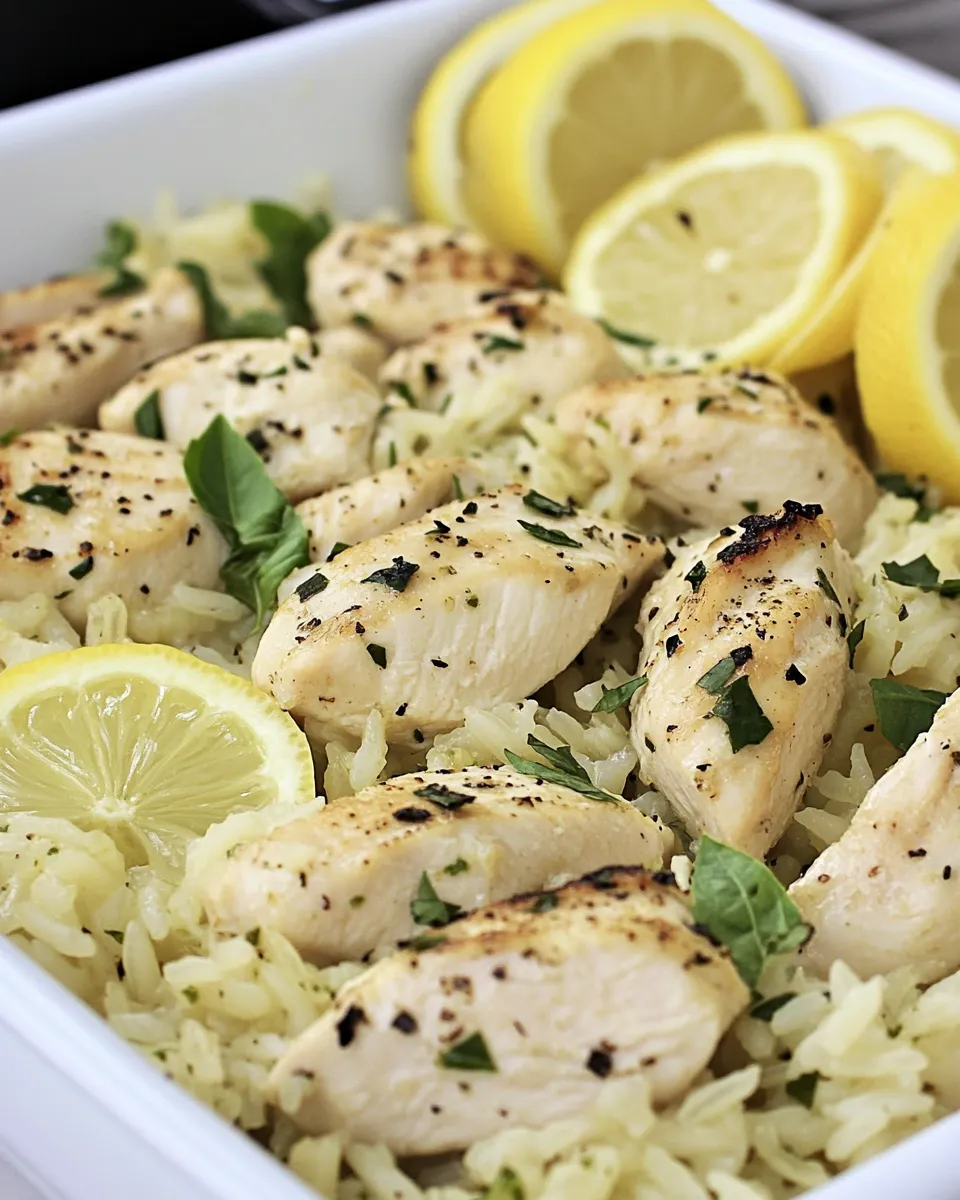 Easy One Pan Lemon Basil Chicken and Rice recipe photo