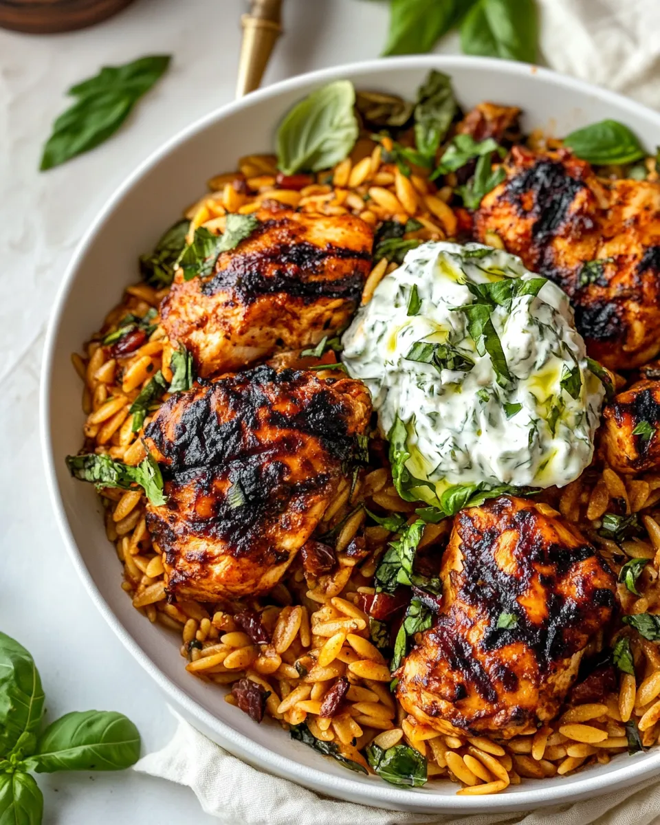 classic One Skillet Chicken Tzatziki and Orzo. image