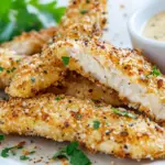 homemade Oven Baked Crispy Pretzel Coated Chicken Fingers photo