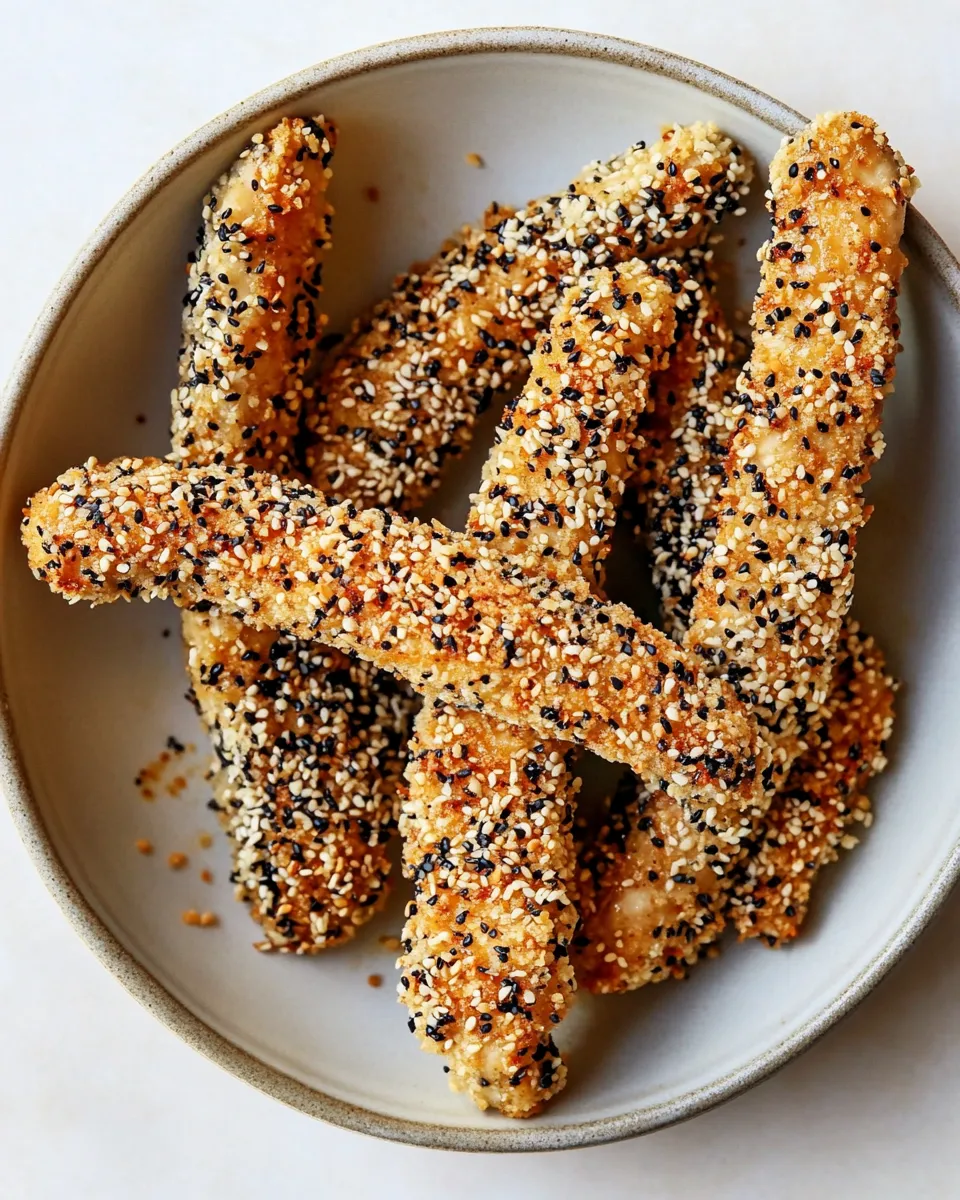 Delicious Panko Sesame Chicken Tenders plate image