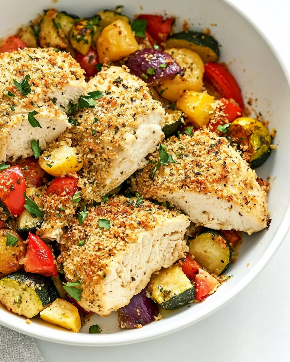 Homemade Parmesan Chicken & Veggie Bake photo