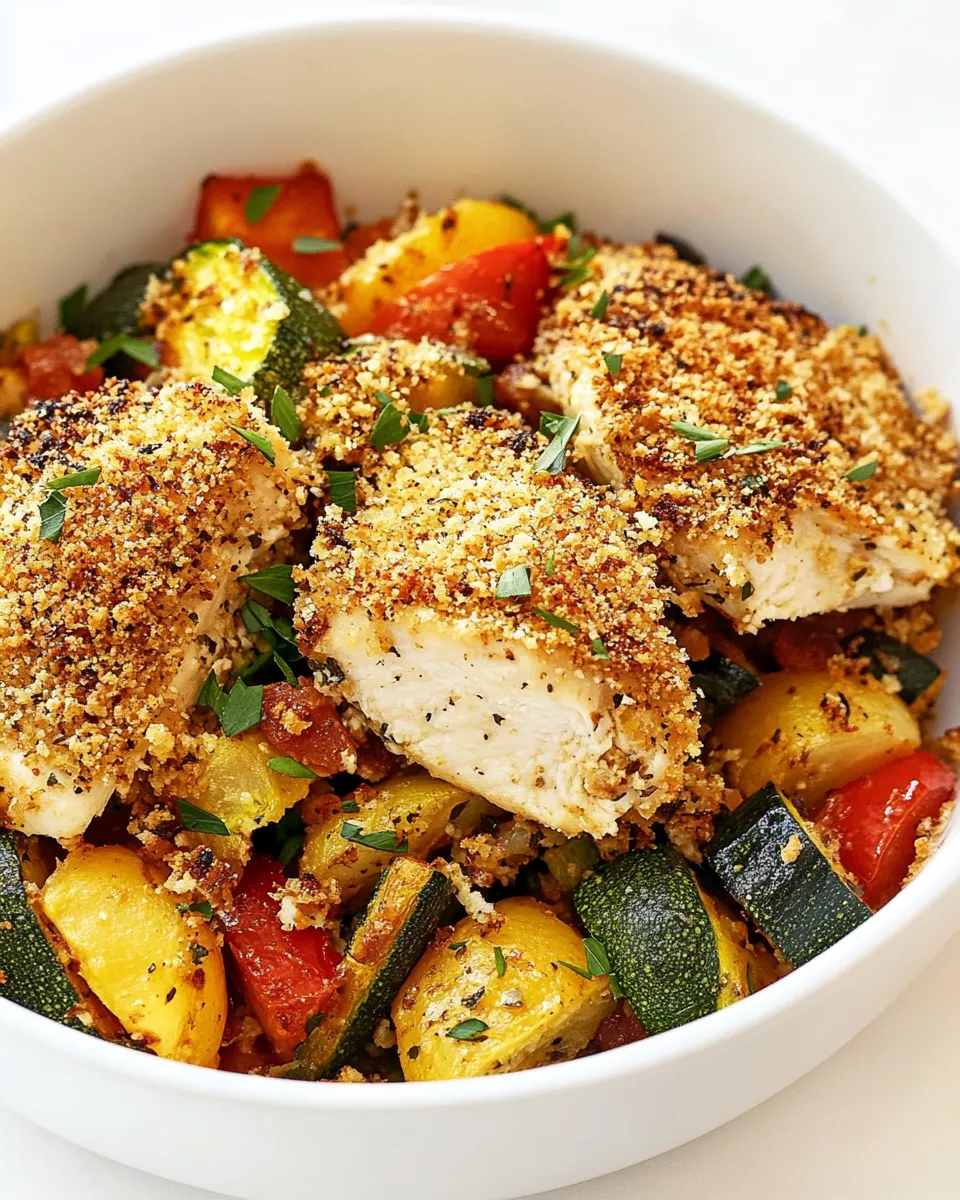 Delicious Parmesan Chicken & Veggie Bake dish photo