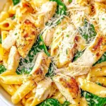 Homemade Parmesan Chicken and Spinach Pasta photo